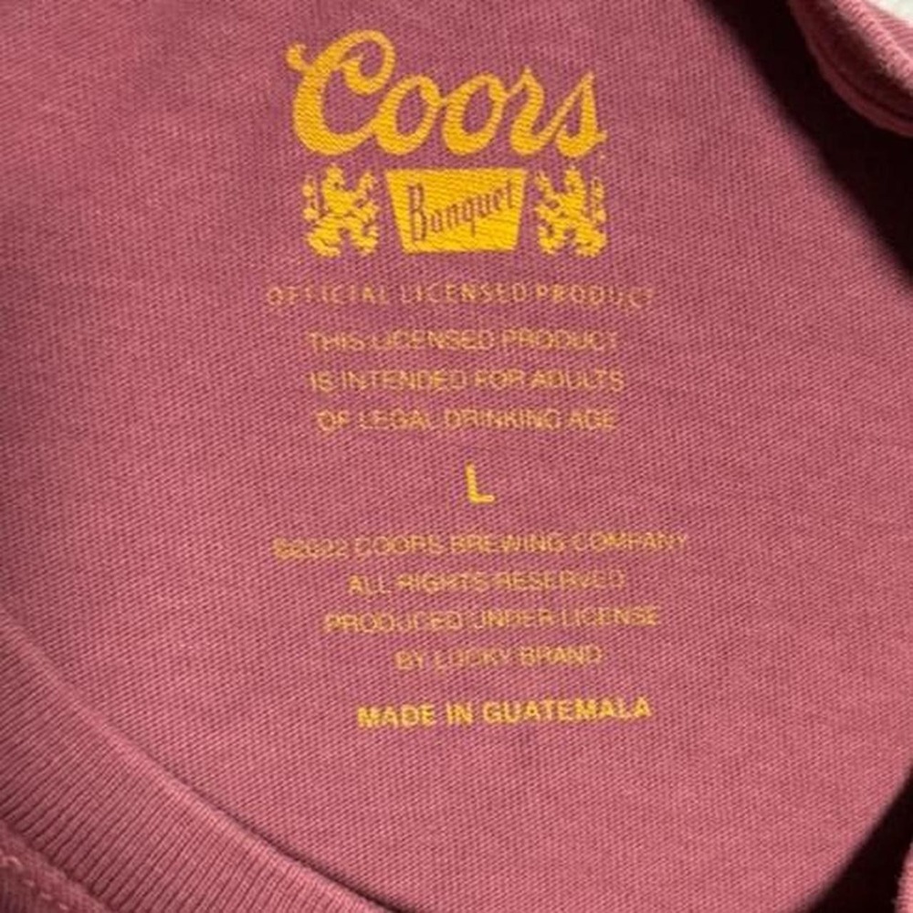 Maroon Coors Beer Women's Large T Shirt - Picture 3 of 6